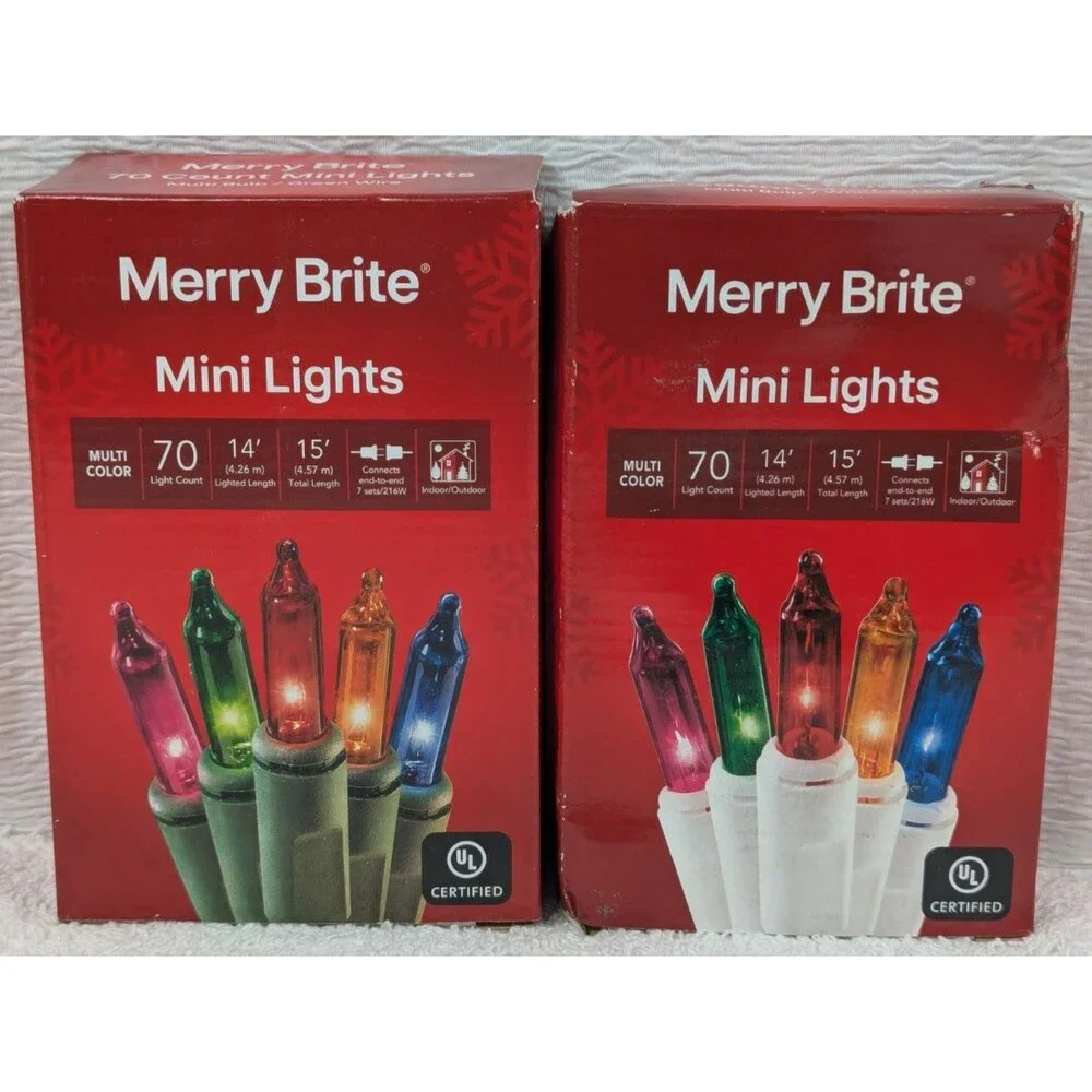 Christmas - Merry Brite - 70 Count - Mini Lights - 2 Pack